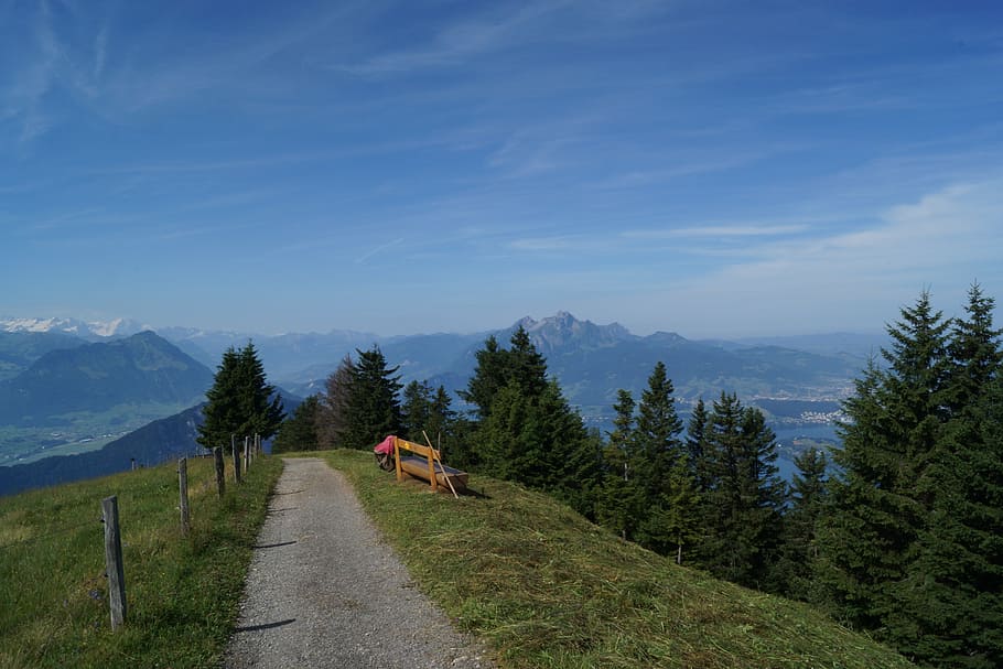 hiking, mountains, alpine, central switzerland, postkartenmotiv, HD wallpaper