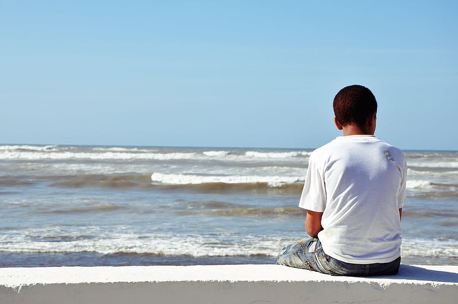 Sea, Man, Beach, Lifestyle, back, summer, ocean, woman, nature HD wallpaper