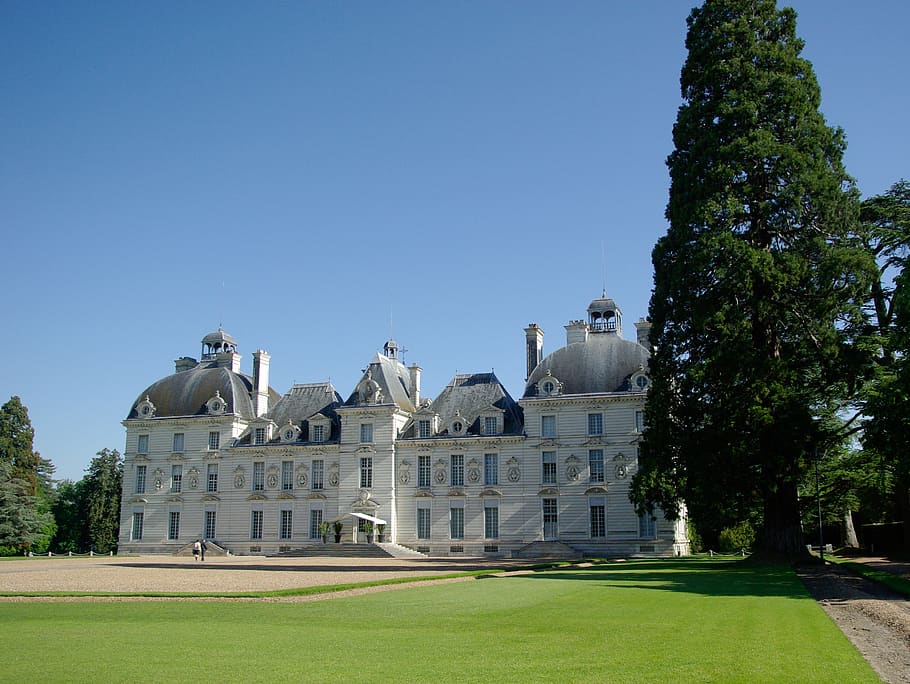 france, castle of the loir, cheverny, architecture, building exterior, HD wallpaper
