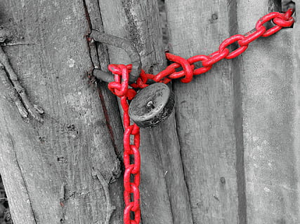 Lock, Chain, Safety, Security, red, key, metal, unlock, keyhole HD wallpaper