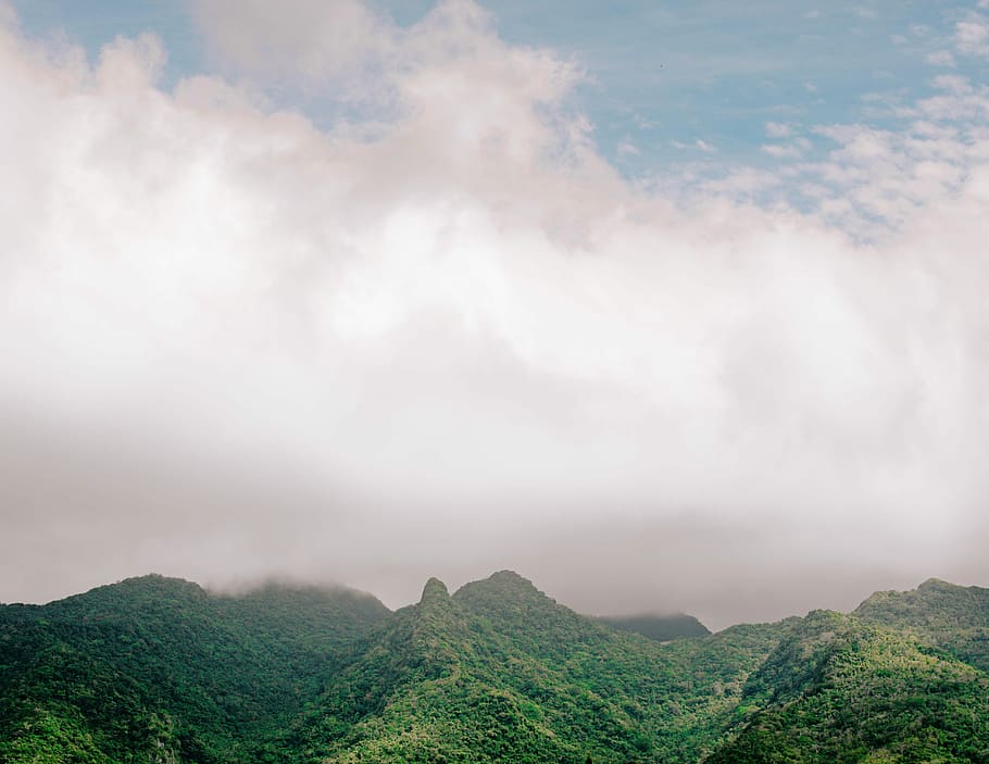 Lost in the Wilderness, mountain under white clouds, mountain range HD wallpaper