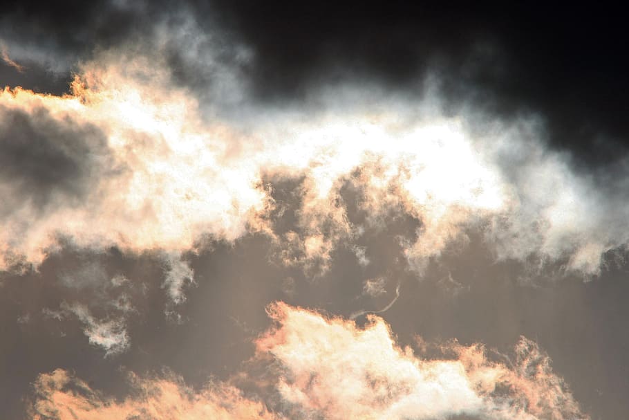 low-angle photography of nimbus clouds, glistening clouds, sky HD wallpaper