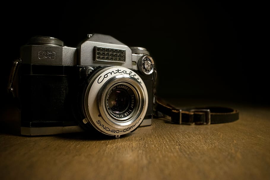 silver and black SLR camera, lens, photography, photographer