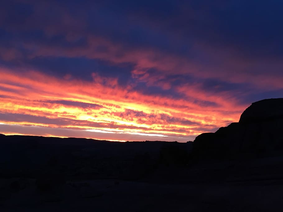 Sunset, Moab, Desert, nature, dusk, scenics, sky, landscape HD wallpaper