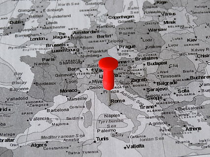 red map pin, atlas, rome, meeting point, destination, capital HD wallpaper