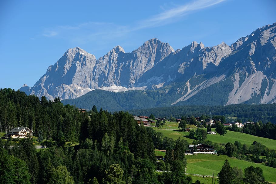 Alpine, Mountains, Rock, Imposing, landscape, nature, summit, HD wallpaper