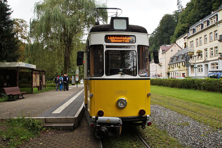 the tram, bad schandau, spa town, tourist attraction, tourism, HD wallpaper