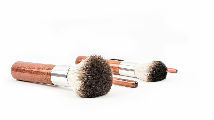 two brown-and-white makeup brush, cosmetics, make up, rouge HD wallpaper