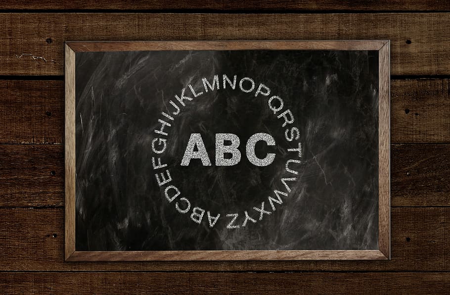 black and brown chalkboard with alphabet, letters, abc, literacy, HD wallpaper
