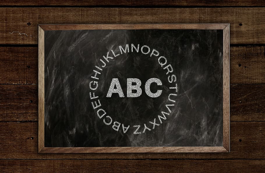 black and brown chalkboard with alphabet, letters, abc, literacy HD wallpaper