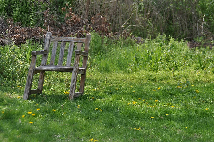 relaxation, simplicity, minimal, chair, old chair, garden, sit, HD wallpaper