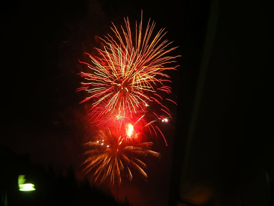 fireworks, light, colorful, feast, cheerfulness, new year's eve HD wallpaper