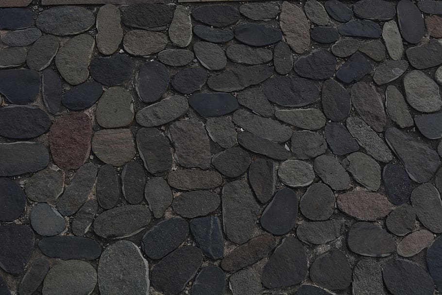 stone, floor, grey, cobble, path, empedrado, street, laja, river