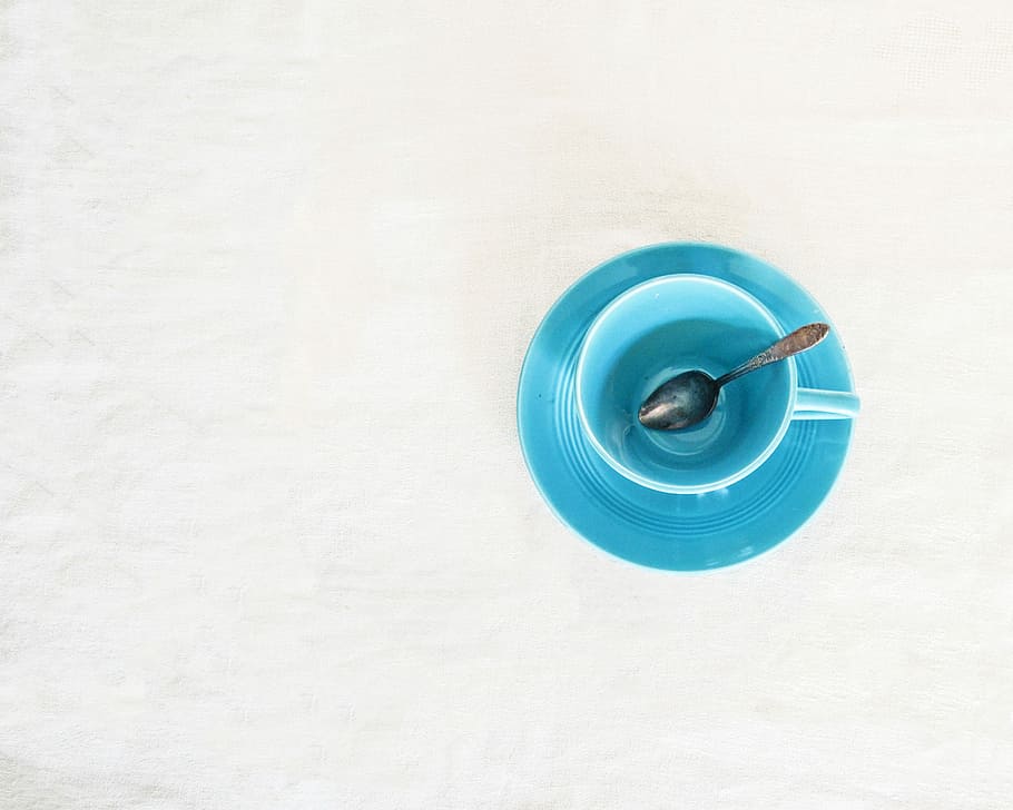 silver spoon on drinking cup, desktop, round, color, closeup HD wallpaper