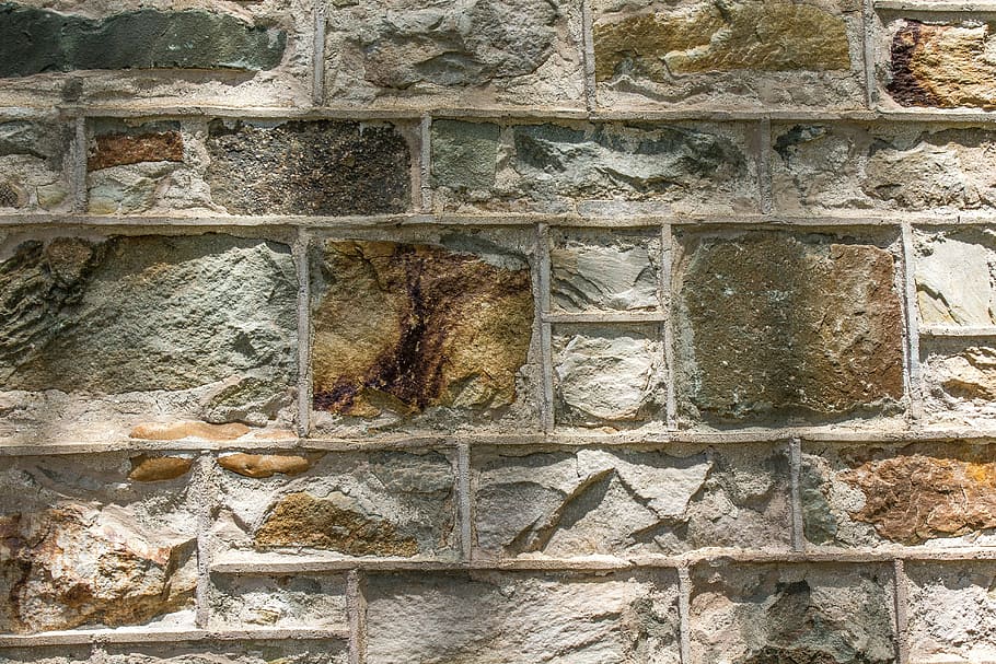 gray concrete bricks at daytime, rock, wall, mortar, cement, granite