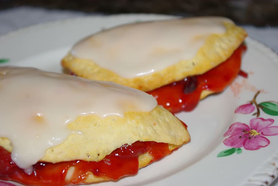 pancakes, cherry pie, sweets, desserts, food, food and drink HD wallpaper