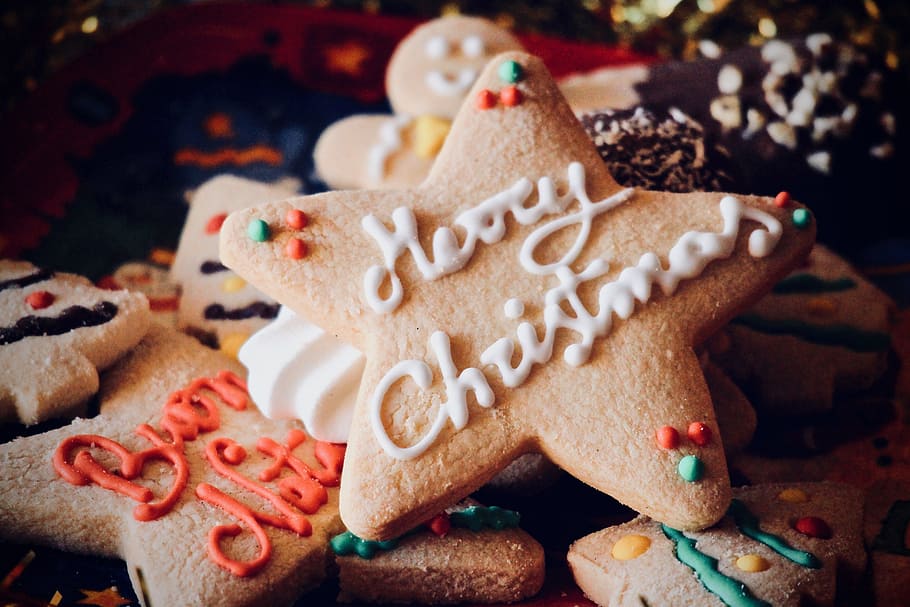 christmas, cracker, gingerbread, cake, sugar, biscuits, gluten-, HD wallpaper