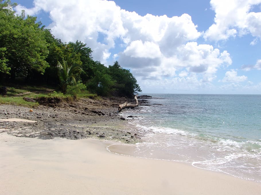 caribbean, beach, mabouya, horizontal, ocean, tropicale, land HD wallpaper
