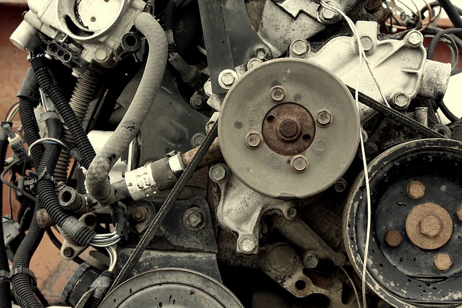 car engine block, vehicle, gears, belts, motor, auto, power HD wallpaper