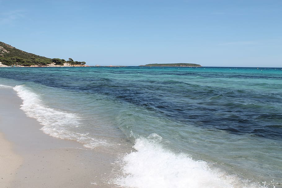 corsican, beach, water, sea, coastline, nature, sand, summer HD wallpaper