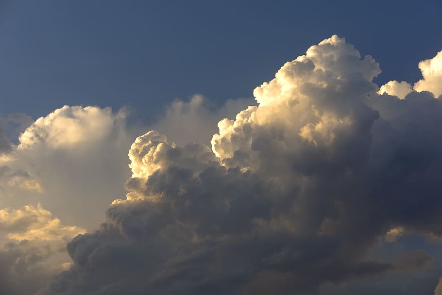 Clouds, Thunderstorm, piled on top of, sky, weather, cloud formation HD wallpaper