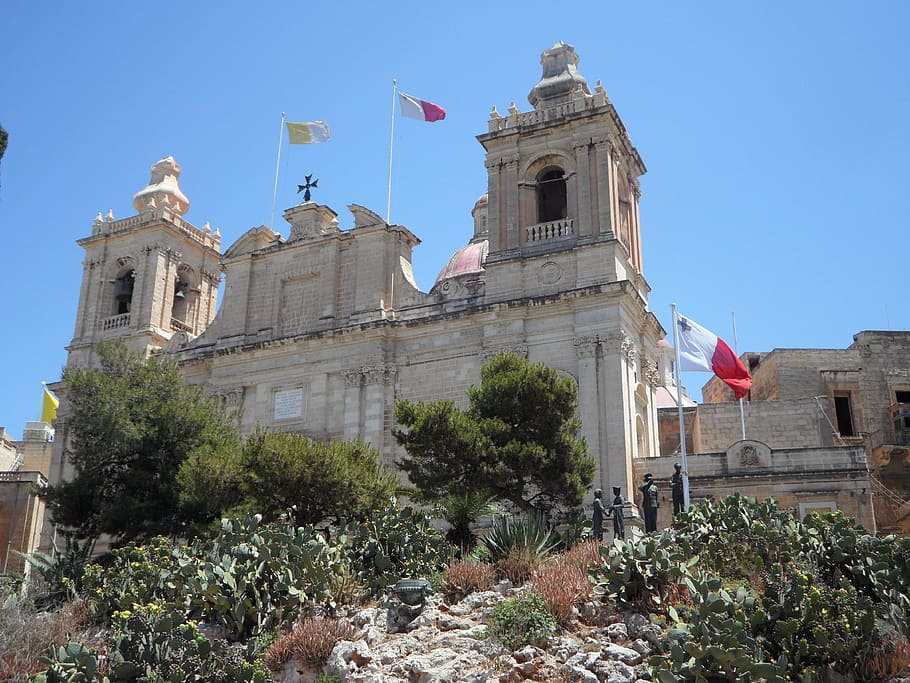 church, pride, raised, birgu, malta, vittoriosa, building exterior HD wallpaper