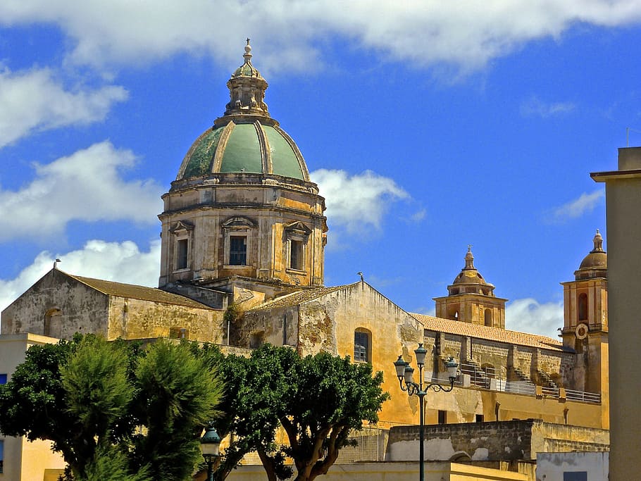 church, dome, architecture, cathedral, orthodox, religion, sicily HD wallpaper