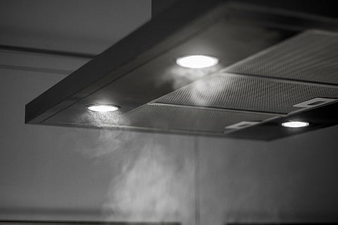 close-up photo of range hood with turn-on lights, extractor HD wallpaper