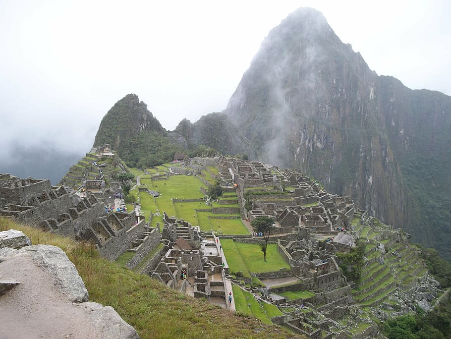 landscape, inca, mountain, peru, old ruin, ancient, history HD wallpaper
