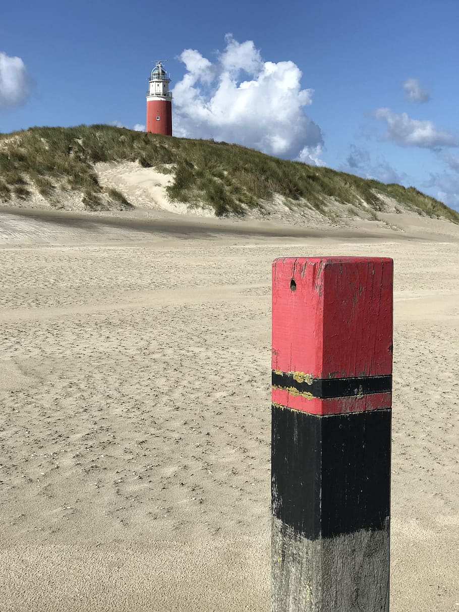 lighthouse, summer, vacations, land, sky, built structure, beach HD wallpaper