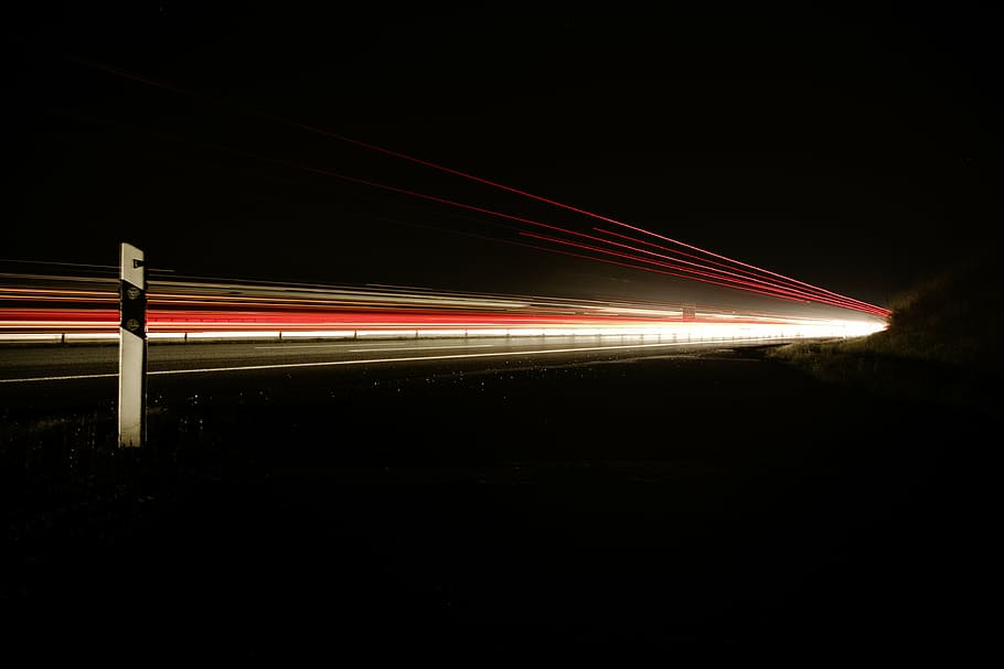 untitled, time, lapse, photo, road, dark, night, lighting, street HD wallpaper
