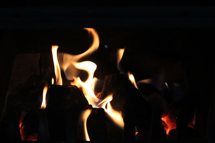 Ali, Fireplace, Flame, heat - temperature, burning, no people HD wallpaper