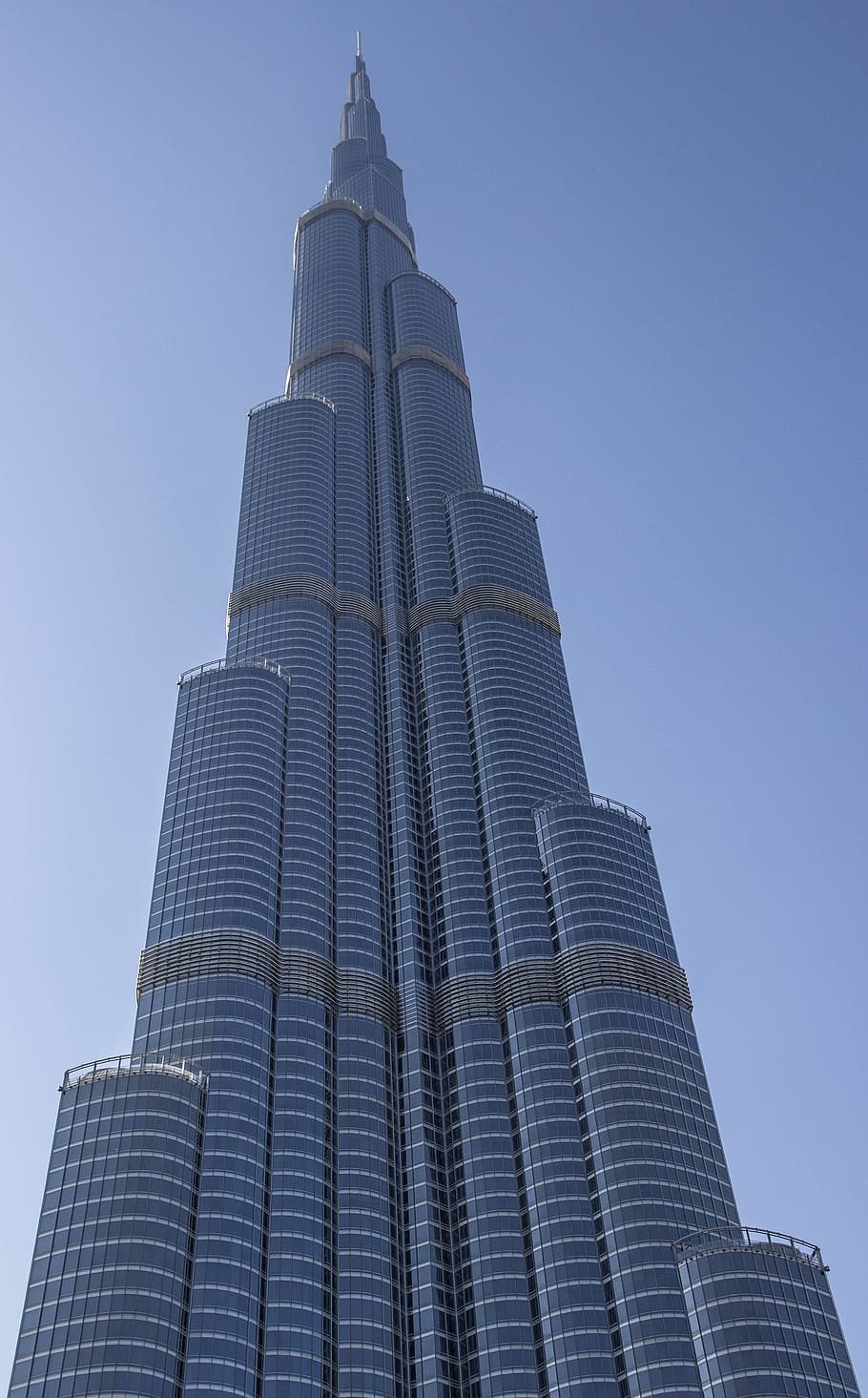 low angle view of curtain wall building at daytime, burj khalifa