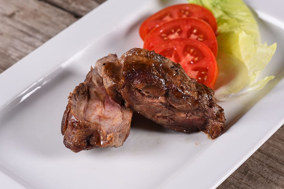 loin, wild pig, meat, food, food and drink, plate, freshness HD wallpaper