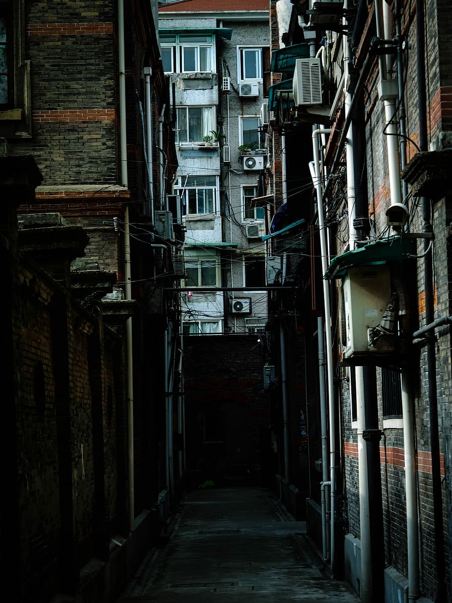People'S Republic Of China, Shanghai, apartments, alley, landscape