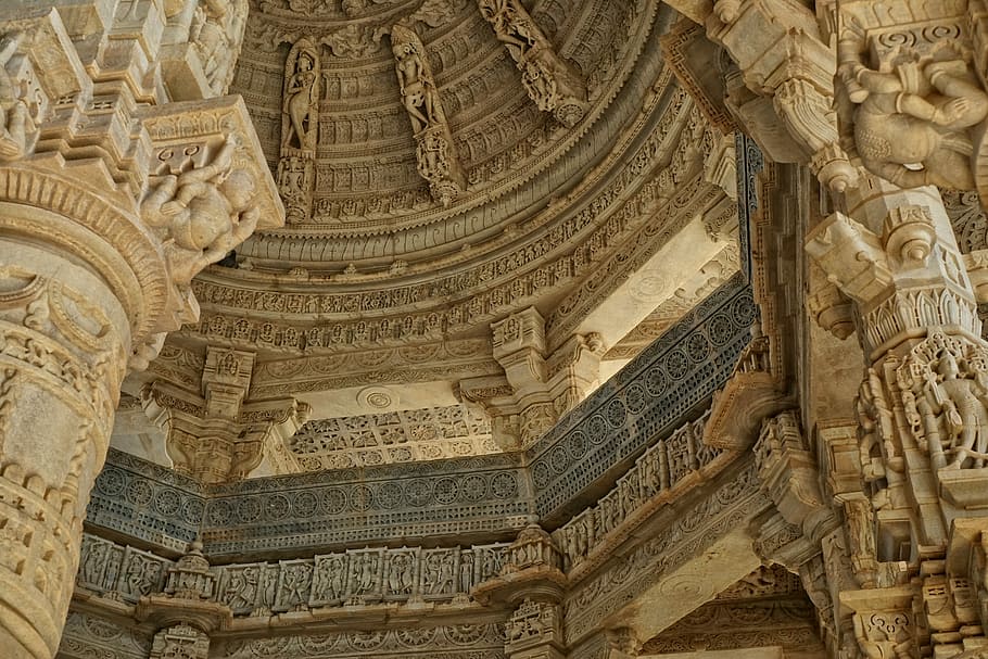 jain temple, chaumukkha mandir, ranakpur, travel, architecture, HD wallpaper