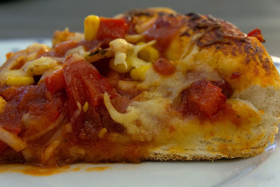 pan pizza, grill, barbecue, dutch oven, scalloped, cheese, tomato, HD wallpaper