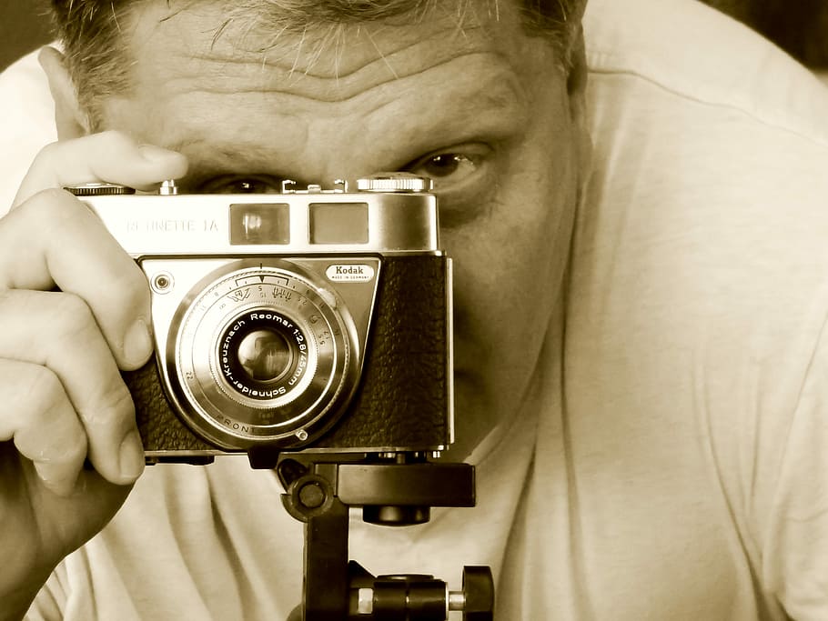 Photographer, Camera, Lens, Old, Work, cameras, retro, photography HD wallpaper
