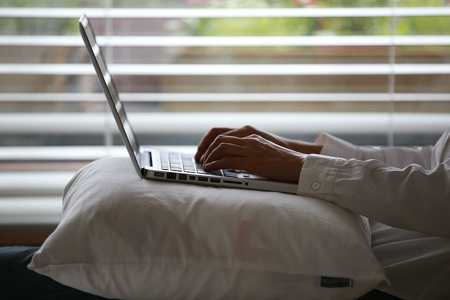 person typing on laptop computer, hand, lance, communication HD wallpaper