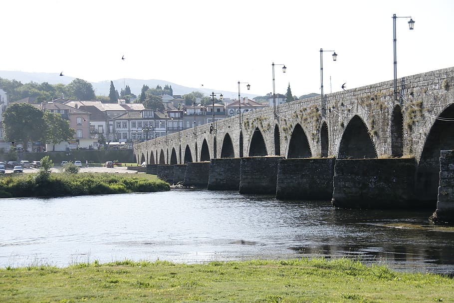 old bridge, crossing, rio, landscape, calm, tourist, nature HD wallpaper