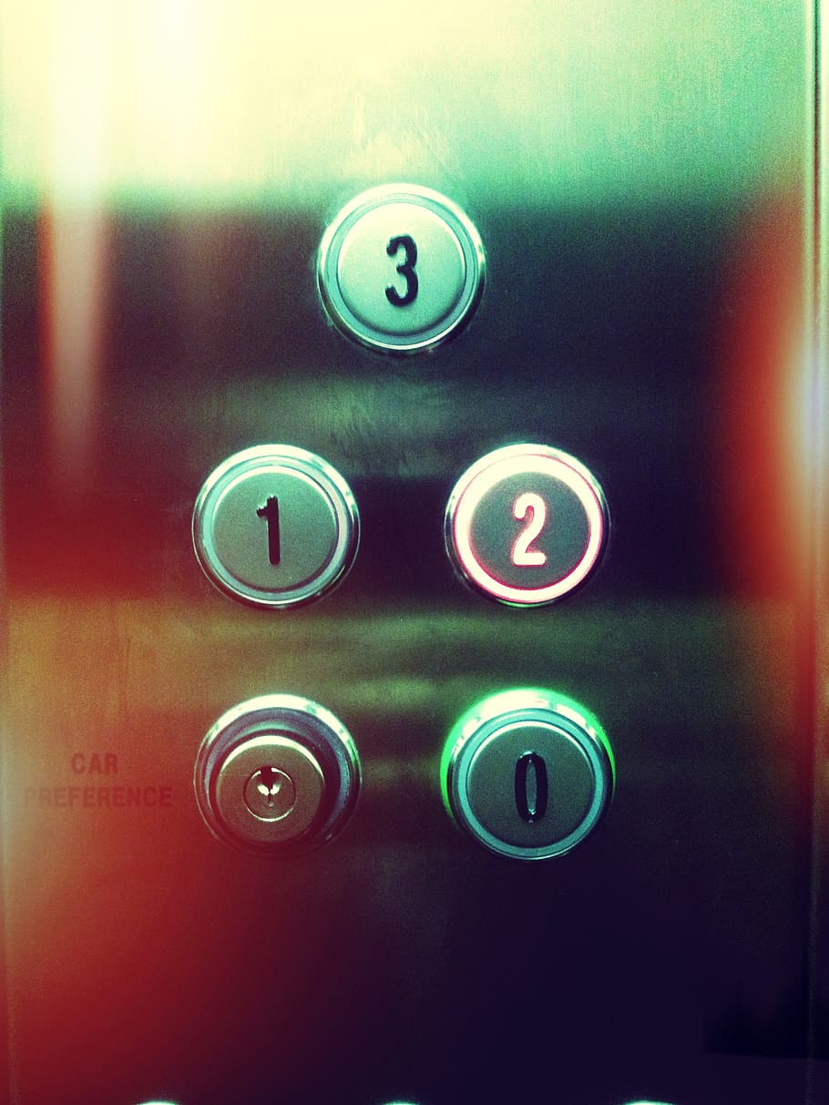 number 2 elevator button panel, lift, buttons, abstract, light, HD wallpaper