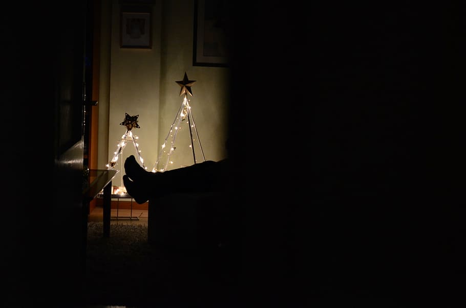 decoration, christmas, tree, star, illuminated, chain, fairy HD wallpaper