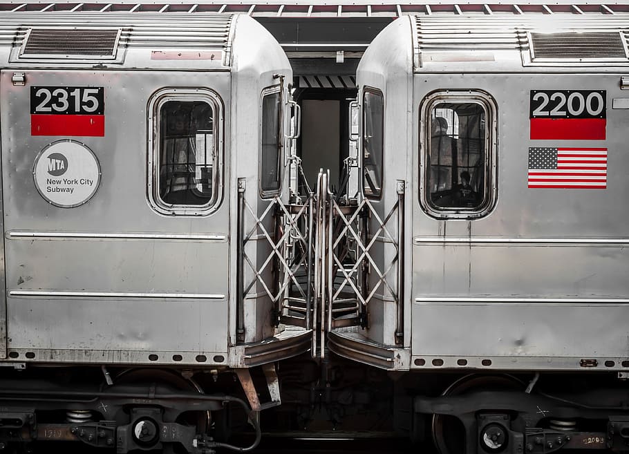 gray transportation train, gray train, carriage, silver, flag HD wallpaper