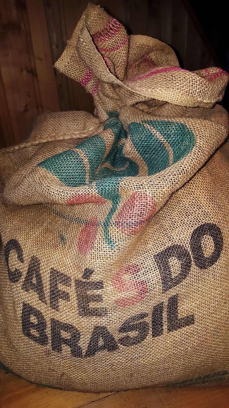 coffee, bag, brown, brasil, textile, no people, indoors, sack