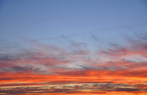 Sky, Clouds, Sunset, Nature, red, cloudy sky, twilight, celajes HD wallpaper