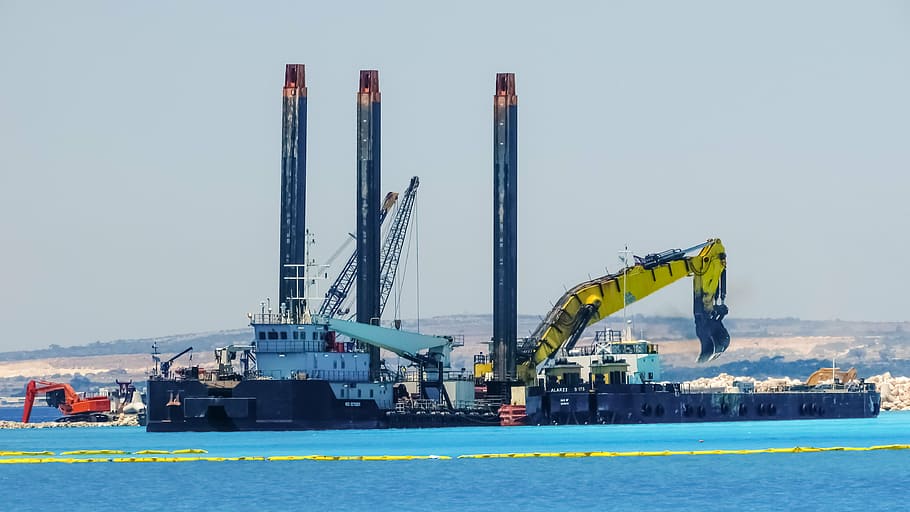 construction site, cranes, heavy machines, development, project HD wallpaper