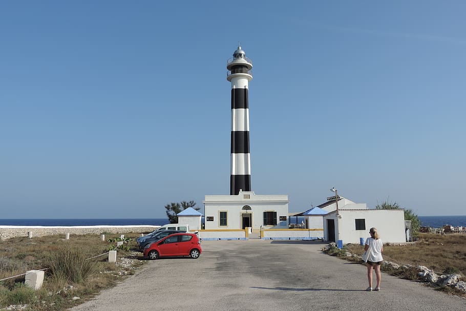 menorca, spain, lighthouse, transportation, mode of transportation HD wallpaper