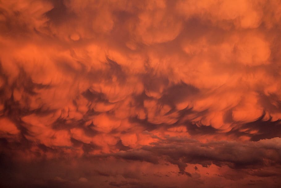 clouds, red, abstract, redhead, burning sky, twilight, cloud - sky HD wallpaper