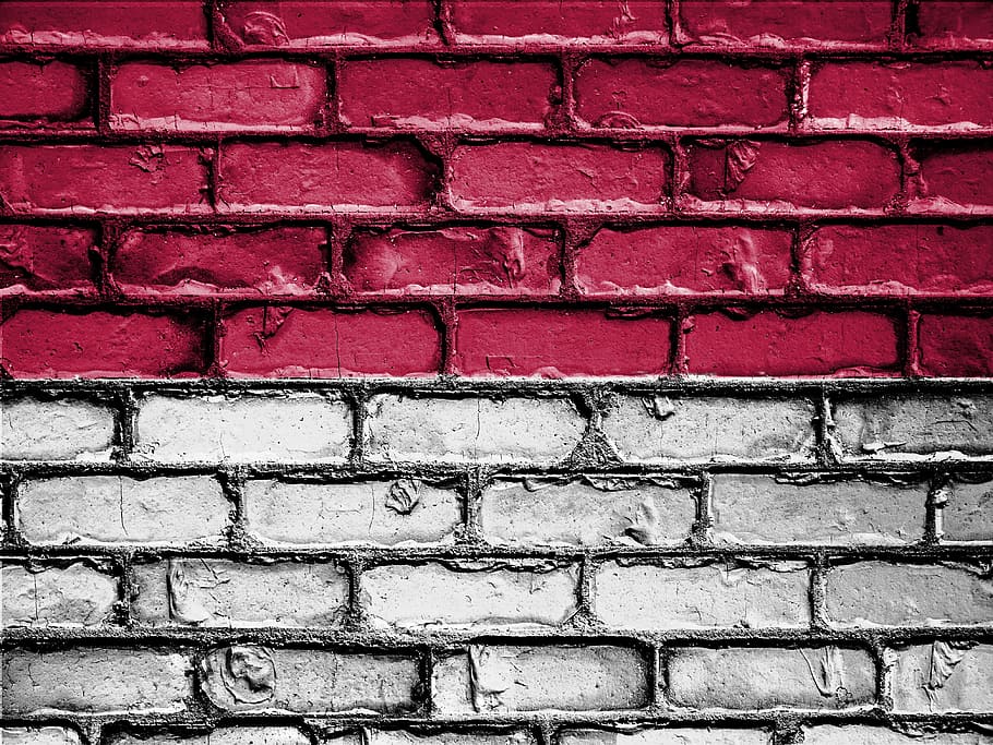 red and gray wall brick in close-up photo, flag, banner, nation, HD wallpaper
