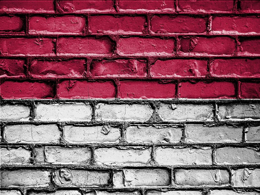 red and gray wall brick in close-up photo, flag, banner, nation HD wallpaper